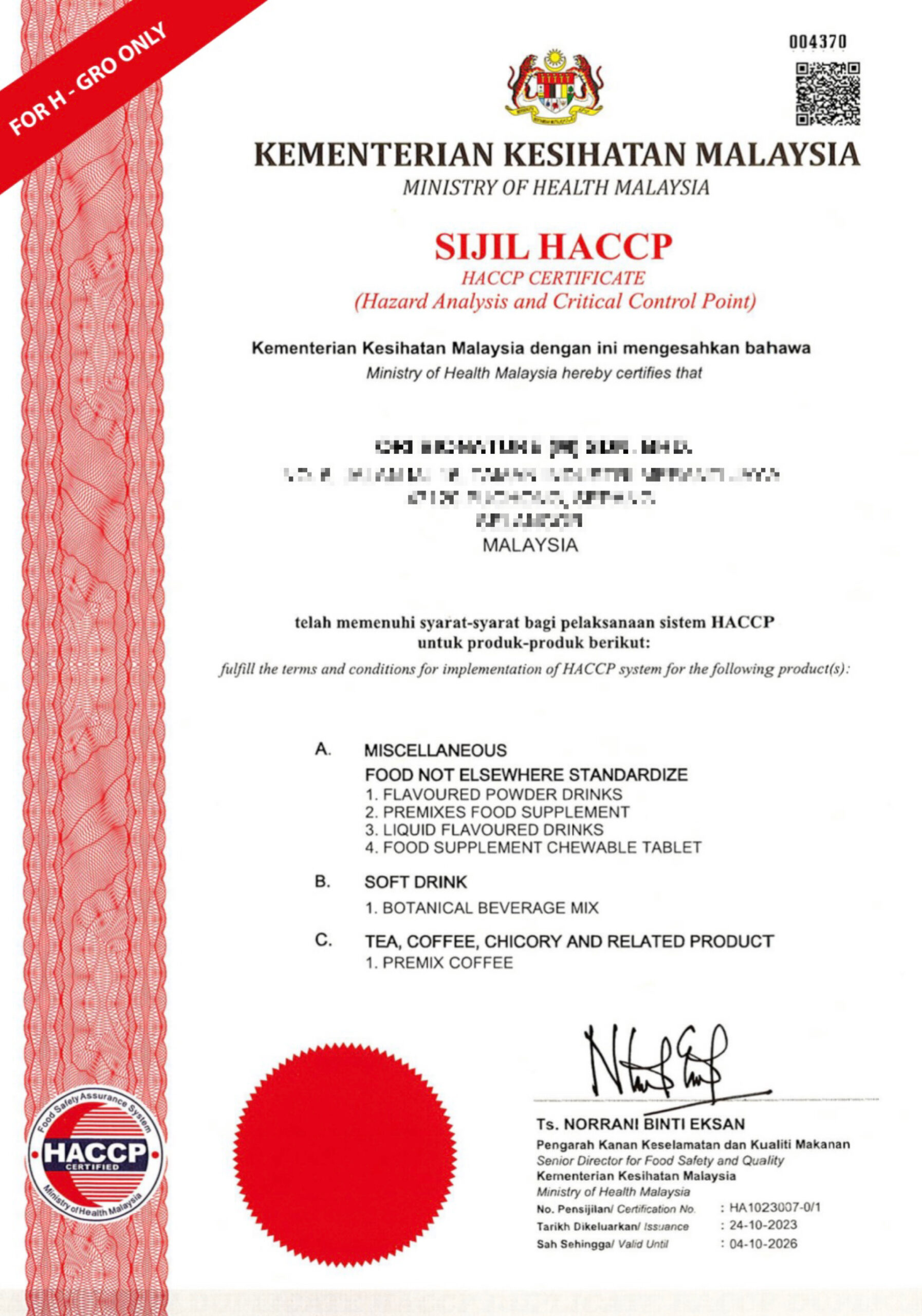 HACCP CERT